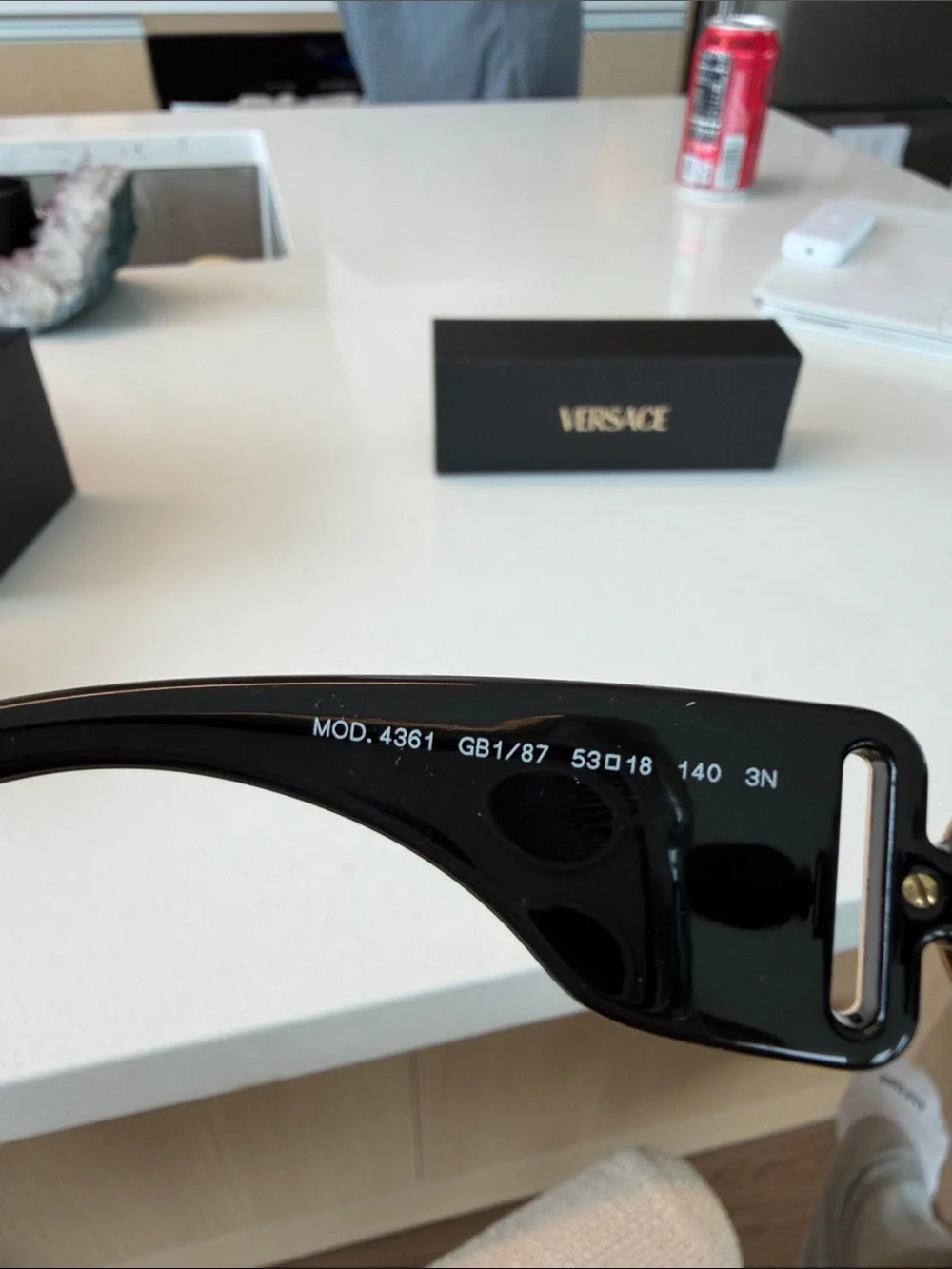 Versace Black Men’s Sunglasses with Gold Medallion Accent